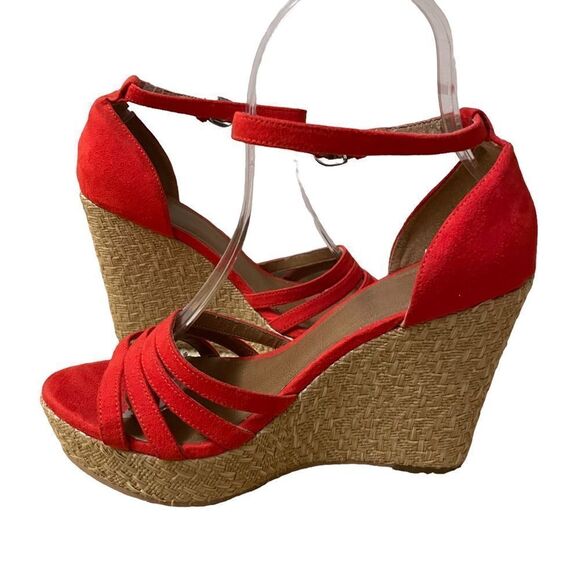 BP ~ Red Strappy Espadrilles ~ size 6 - Picture 7 of 15